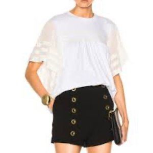 Chloe White Wardrobe Blouse Optic White Color Sz S